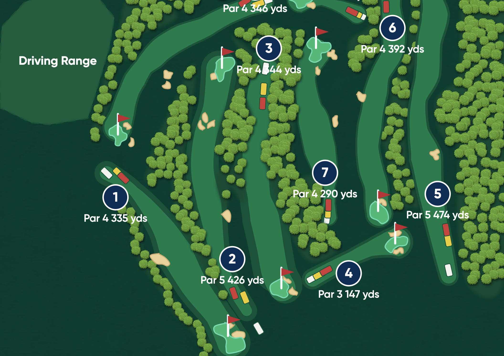 Illustrated course map of Birchwood Park